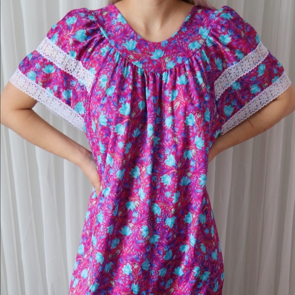 60’s / 70’s Maxi Whimsical Lounge Dress - Picture 8 of 8